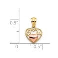 thumbnail image 7 of 14k Yellow Gold Two-tone Mini I Love U Charm Pendant, 7 of 7