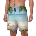 thumbnail image 2 of Uemuo Starfish in Beach Pattern Mens Swim Trunks Quick Dry Board Shorts with Mesh Lining, Stretch Beach Shorts Quick Dry No-Chafing Board Shorts-Medium, 2 of 9