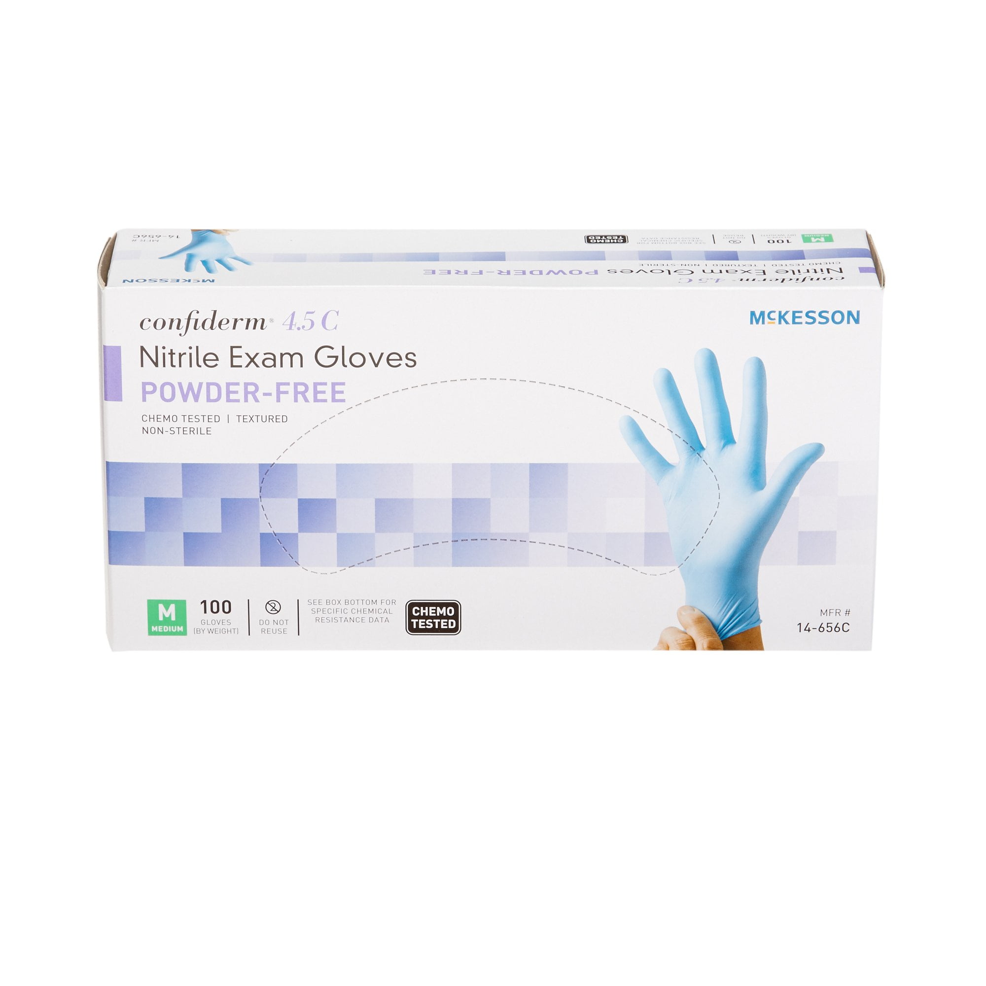 McKesson Confiderm 4.5C Powder-Free Disposable Nitrile Exam Gloves ...