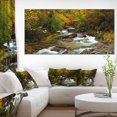 thumbnail image 1 of Flowing River in Autumn - Landscape Photography Canvas Print, 1 of 3