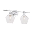 thumbnail image 4 of Gene 2 light Chrome and Clear glass Wall sconce, 4 of 15