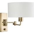 thumbnail image 7 of Carrick Collection One-Light Vintage Brass Summer Linen Shade Transitional Wall Light, 7 of 7