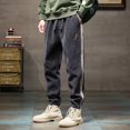thumbnail image 2 of Pantalones casuales de harén para hombre, pantalones de calle, pantalones deportivos de pana para hombre, estilo coreano, holgados, lisos, planos, nuevos artículos deportivos góticos L, 2 of 4