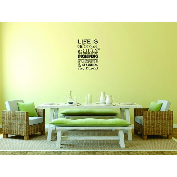Life Is Oh So Short And Theres Vinyl Wall Decal for Home - Preciousv Vintage Every Night Pray Prayer Serve Cute Wall Decal Bedroom Living Room Entry - Removable High Tact - Size: 20 In x 40 In