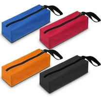 Monebena 4 Pack Canvas Tool Pouch with Zipper, Oxford Small Tool Bags Waterproof Utility Bag Zipper Pouch Multipurpose Organizer Utility Tool Bag for Scattered Tools Organizers and Storage