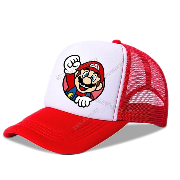 Gorra de béisbol de Super Mario Bros para hombre y mujer, gorro de princesa Peach para niña, gorro de Anime para niño, gorra de malla de dibujos animados, sombrero para el sol para hombre y mujer Fivean unisex