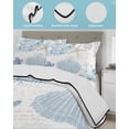 thumbnail image 4 of Quilts Twin Size Bedding Set, Blue Coastal Nautical Lightweight Quilted Comforter, Beach Sea Turtle Ocean Coral Starfish Reversible Bedspread Coverlet with Pillow Covers for All Season, 68" x 86", 4 of 7