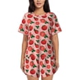 thumbnail image 1 of Fotbe Tomatoes Conjunto de Pijama Estampado para Mujer, 2 Piezas, Ropa de Dormir con Camiseta de Manga Corta y Shorts Suaves-3X-Large, 1 of 6
