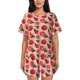 thumbnail image 1 of Fotbe Tomatoes Conjunto de Pijama Estampado para Mujer, 2 Piezas, Ropa de Dormir con Camiseta de Manga Corta y Shorts Suaves-Small, 1 of 6