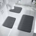 thumbnail image 2 of Dark Grey Memory Foam Bath Collection - 3-Piece Set (31.5"x19.8" + 17"x24"), Ultra Absorbent, 2 of 7