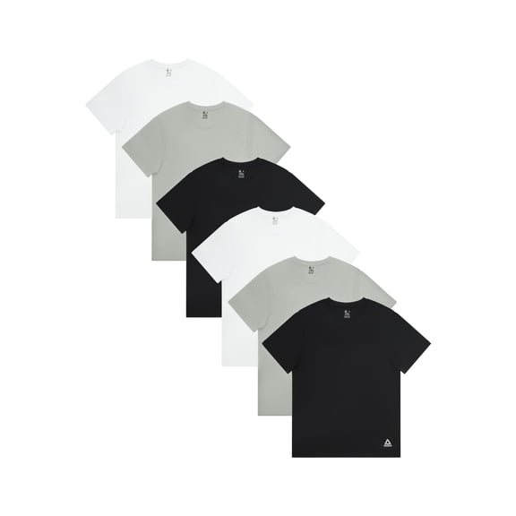 Reebok Men’s Performance Cotton Crew Neck Undershirts, 6 Pack, Sizes S–3XL