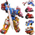 thumbnail image 1 of Wenbeier 5 en 1 juguetes coche robot juguetes para niños 10 pulgadas kit de montaje de figuras de acción juguetes incluyen Go Kart motocicleta avión tanque - vástago juguete educativo para niños niñas, 1 of 5