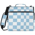 thumbnail image 2 of Zipper Binder with Shoulder Strap 2 inch 3 Ring Waterproof File Folder Organizer Bag 500 Sheet Light Blue and White Checkered, 2 of 8