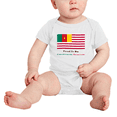 thumbnail image 2 of Proud to Be Cameroonian American Flag Baby Bodysuits Newborn Clothes (White, 18-24 Months), 2 of 5