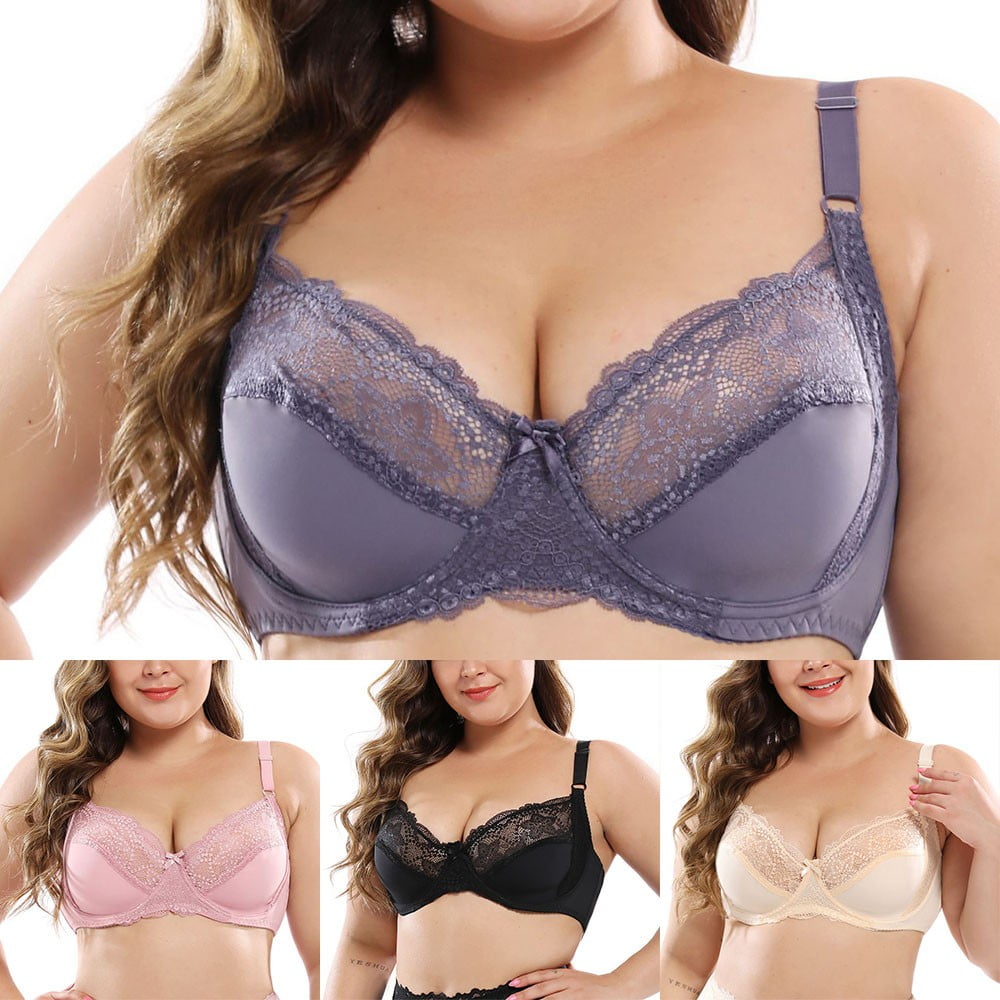 Weseelove Plus Size Sexy Push Up Bra Cierre Frontal Butterfly