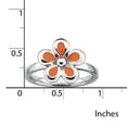 thumbnail image 2 of Sterling Silver Polished Orange Enameled Flower Ring, 2 of 5