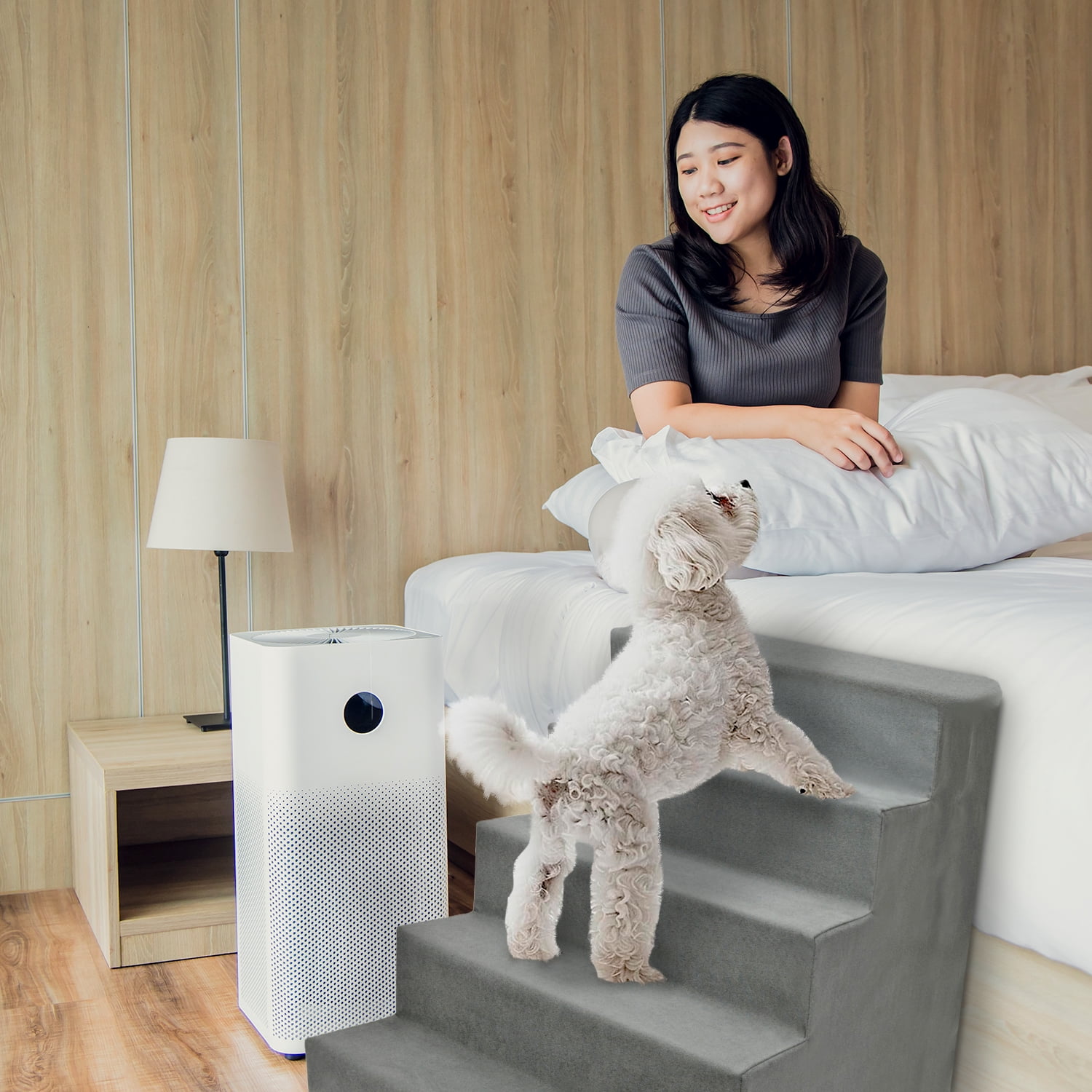 Precious Tails Deluxe High-Density Foam 5-Step Pet Stairs for Dogs and Cats - Durable, Lightweight, and Portable Staircase for Easy Mobility Assistance