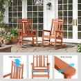 thumbnail image 4 of Oversized HDPE Outdoor Rocking Chair, All-Weather High Back Porch Rocker, 1-Pack, Orange, 4 of 7