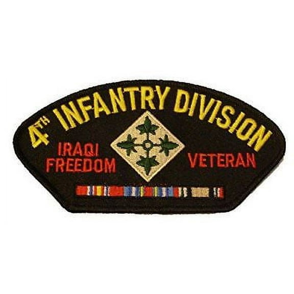 US ARMY FOURTH 4TH INFANTRY DIVISION ID IRAQI FREEDOM PATCH W/ RIBBONS OIF VET