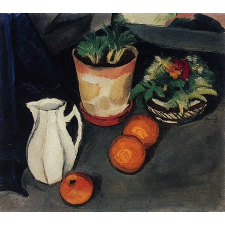 Metal Jugs For Flowers Framed Art for Your Wall Macke, August - Still life with milk jug and flowers 10 x 13 Frame ()