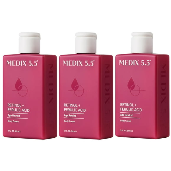 Loción corporal Medix 5.5, crema hidratante reafirmante con retinol, 90 ml, paquete de 3