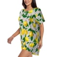 thumbnail image 2 of Susaid Lemon1 Print Women's Pajama Set, Button-Up Sleepwear with Elastic Waist Shorts, Perfect for Lounging, Yoga, Beach, and Casual Wear-XX-Large, 2 of 7