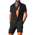 thumbnail image 1 of Mens One-piece Zipper Short Sleeve Tooling Jumpsuit Suit_l25, 1 of 5