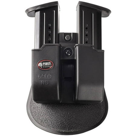 Double Paddle Mag Pouch - FOBUS PADDLE DOUBLE MAGAZINE POUCH BLACK PLASTIC