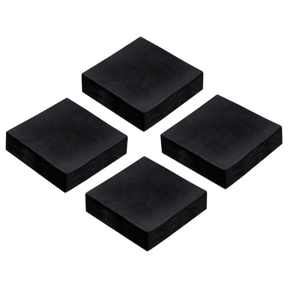 Uxcell 4pcs Rubber Anti-Vibration Pads, 50mm Square Vibration Isolation Mats, 15mm Thickness Non-Slip Rubber Blocks