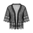 thumbnail image 3 of Aunavey Women's Lace Cardigan Open Front Half Sleeve Sheer Bolero Shrugs for Evening Dresses, 3 of 8