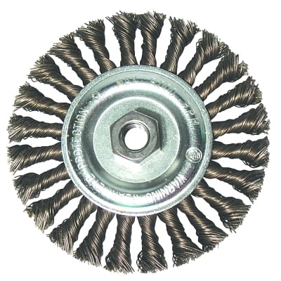 Standard Twist Knot Wheel, 6 In D X 6 In W, 0.023 In Carbon Steel Wire| 1 Each