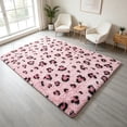 thumbnail image 5 of MUSICWAKER Pink Wild Leopard Print Shag Area Rug, Fluffy Soft Indoor Decor Rug, Dot Non-Slip Backing, 4X6ft Rug for Living Room Bedroom Home Office Dorm, 5 of 8