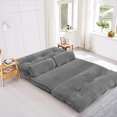 thumbnail image 3 of Gymax Floor Sofa Bed 6-Position Adjustable Sleeper Lounge Couch with 2 Pillows Grey, 3 of 10