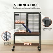 KFFKFF 34 Metal Mobile Ferret Home, Spacious Double-Deck Habitat, Includes Ramps & Tray, Simple Assembly, Ideal for Rats, Hamsters, Guinea Pigs, Chinchillas, Squirrels, Hedgehogs, Bunnies