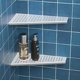 thumbnail image 1 of Bernkot Estante esquinero para ducha, 2 estantes esquineros en forma de trapezoide, 12.0 in, para pared de azulejos, estante flotante de baño de acero inoxidable 304 (plateado), 1 of 5