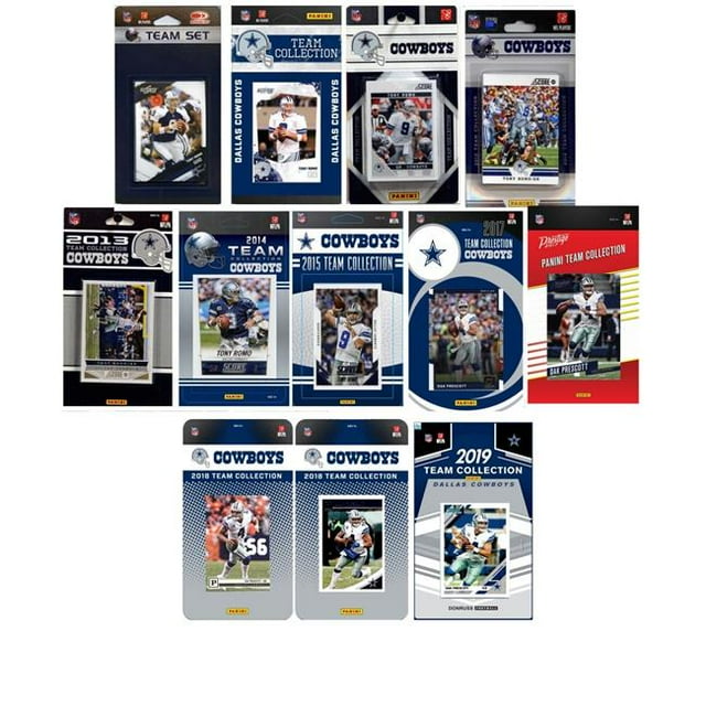 C&I Collectables COWBOYS1219TS NFL Dallas Cowboys 12 Different Licensed Trading Card Team Set