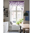 thumbnail image 4 of Purple Spring Botanical Swag Valances for Windows, Small Curtains Drapes, Weeping Eucalyptus Butterfly Kitchen Window Curtains Over Sink Window Treatment Valance for Bedroom/Bathroom 56"x36", 4 of 5