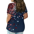 thumbnail image 3 of XADYUY Plus Size 4th Of July Tops for Women Clearance Stars Stripes Graphic Patriotic T Shirt Dressy Crewneck Short Sleeve Shirt Party Independent Day Clothes for Women,5XL Navy, 3 of 5