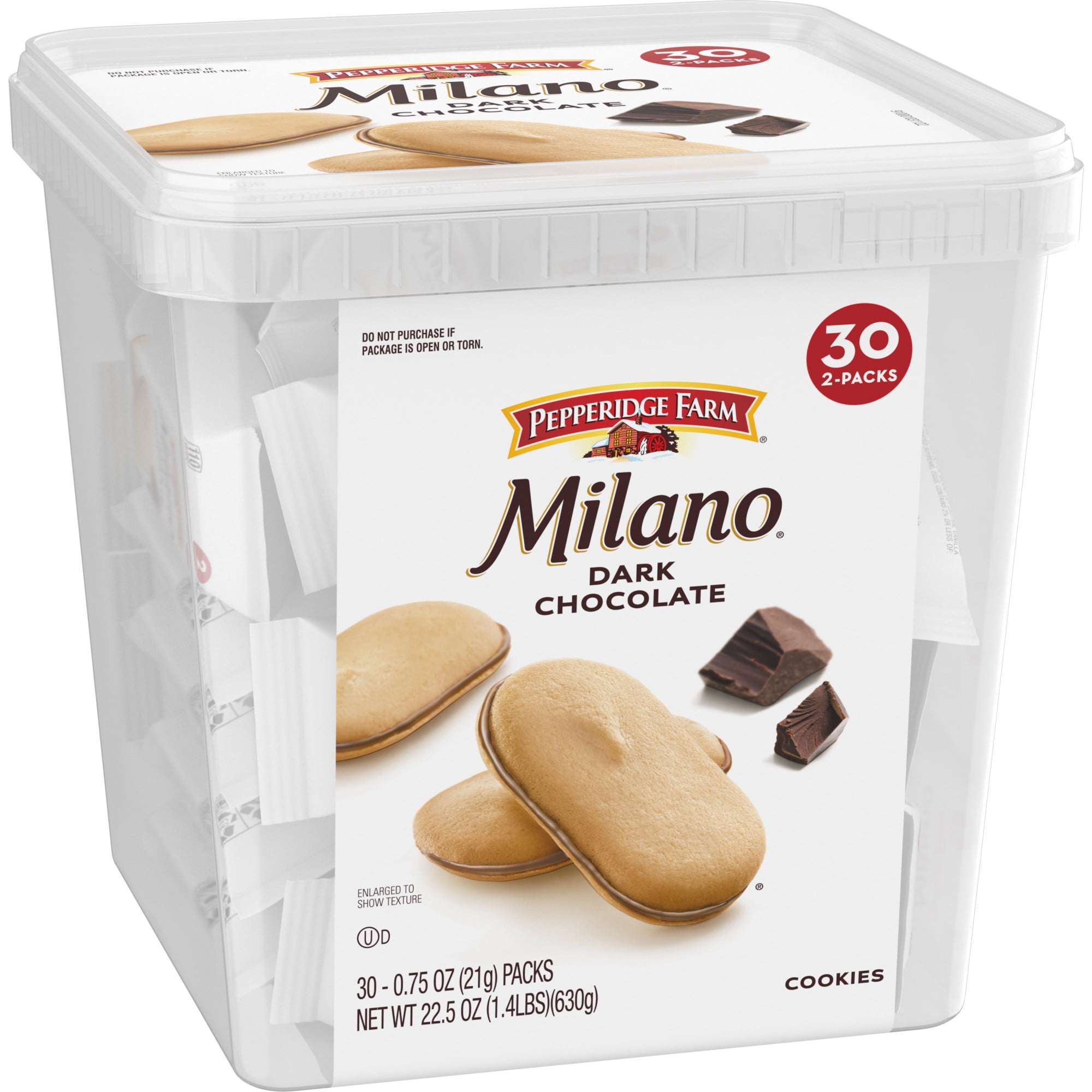 Pepperidge Farm Milano Cookies, Dark Chocolate, 30 Packs, 2 Cookies per Pack