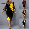 thumbnail image 2 of [3.17lyq] Vestido De Mujer Estampado Digital Más El Tamaño Temperamento Cuello Redondo Bodycon Para Bodapangjing, 2 of 4