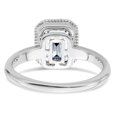 thumbnail image 5 of 14k White Gold Solitaire 1.75ct. Emerald Beaded Bezel Moissanite Engagement Ring Ri Size 6.5, 5 of 7