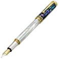 thumbnail image 5 of Xezo Xezo Maestro® 18K Gold Plated Fountain Pen (Medium Nib) - Oceanic White Mother of Pearl  Paua Abalone, 5 of 7