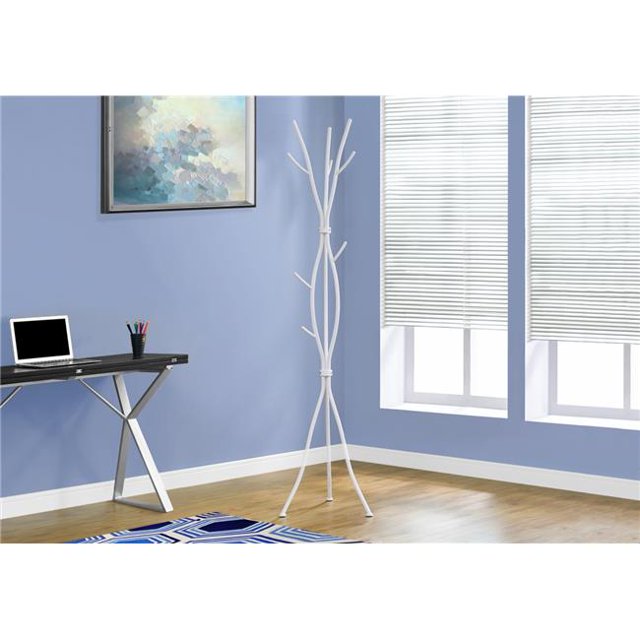 HomeRoots 332698 74 in. White Metal Coat Rack