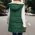 thumbnail image 5 of Busydd Women Fleece Vest Hooded Warm Winter Vest for Women Solid Color Sleeveless Reversible Women's Outerwear Vests Casual Zipper Long Vest for Women 4XL, 5 of 8