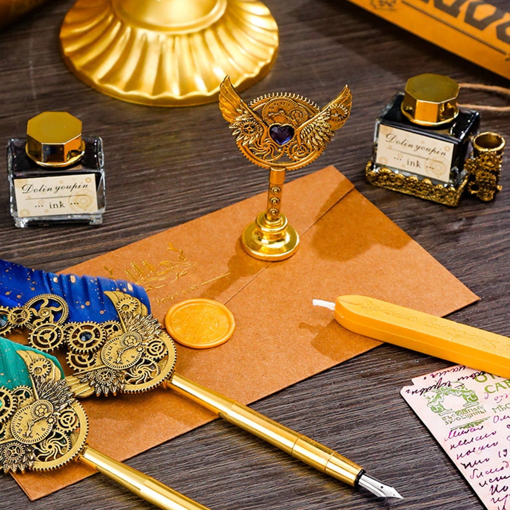 Fountain Pen Set Calligraphy Writing Pen Set Feather Dip Pen Gift Box Kits