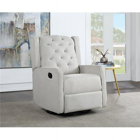 Ava Swivel Glider Recliner Chair, Gray