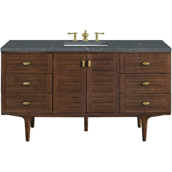 James Martin Vanities 670-V60S-WLT-FPBL Amberly 60" Wall Mounted Or Free Standing Single