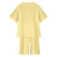 thumbnail image 6 of HAOTAGS Baby Boys Girls Comfortable 2 Piece Short Sets Solid Color Short Sleeve T-shirt with Matching Shorts Set Yellow Size 3-4 Years, 6 of 9