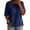 Navy, variant on Cilsoka Cotton Linen T-Shirt for Women Versatile Short Sleeve Crew Neck Shirts with Side Button Down Casual Loose Fit Tops