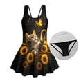 thumbnail image 5 of FUIALDOLG Little Girl One Piece Swimwear Cute Cat Swimsuit for Little Kids Sun Protection Sleeveless Swim Dressand Sunflower Swimsuit for Surfing,Water Sports,8-9Y, 5 of 7
